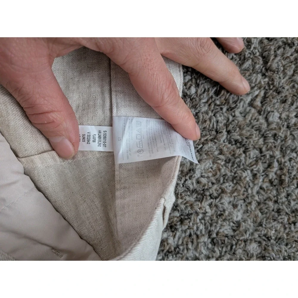 Banana Republic Linen Blend Wide Leg High Waist Paints Women's Size 12 Beige‎